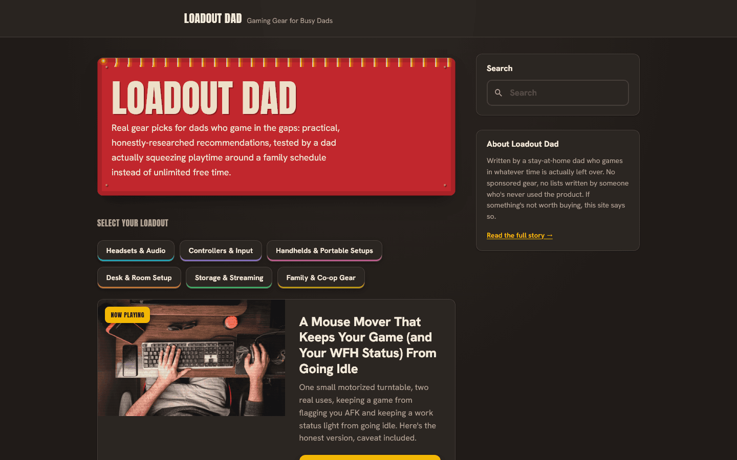 Loadout Dad homepage preview